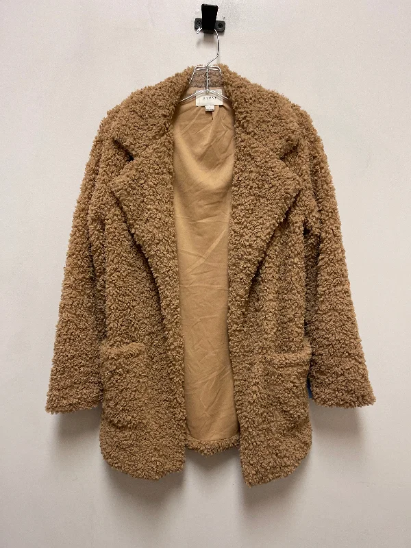 Coat Faux Fur & Sherpa By Hyfve In Brown, Size: S Beach