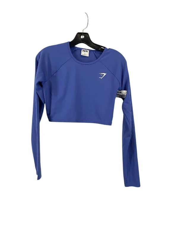 Athletic Top Long Sleeve Crewneck By Gym Shark In Blue, Size: S Elegant Men's Cashmere