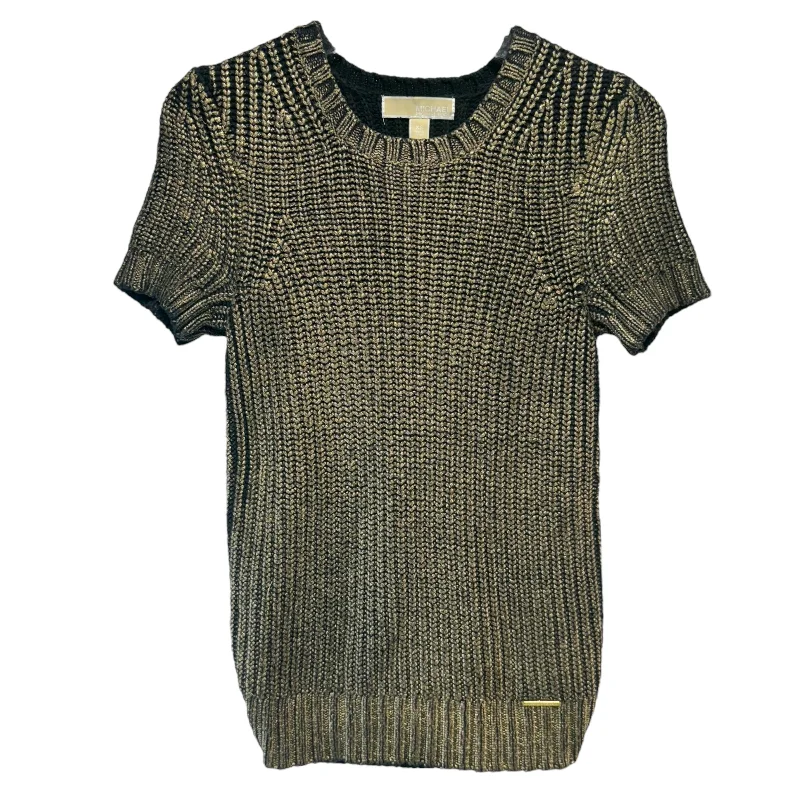 Sweater By Michael By Michael Kors In Black & Gold, Size: XS Cool Men's Distressed