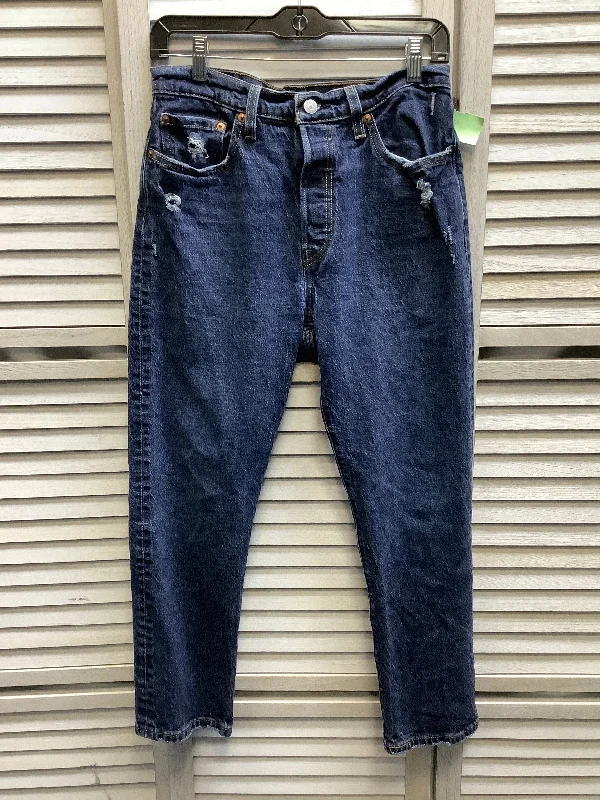 Blue Denim Jeans Skinny Levis, Size 8 Unique Men's Upcycled