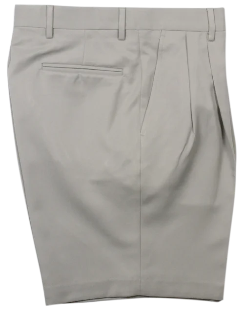 Microfiber Short, Taupe<br>Pleated<br>Regular Rise Bold Men's Statement