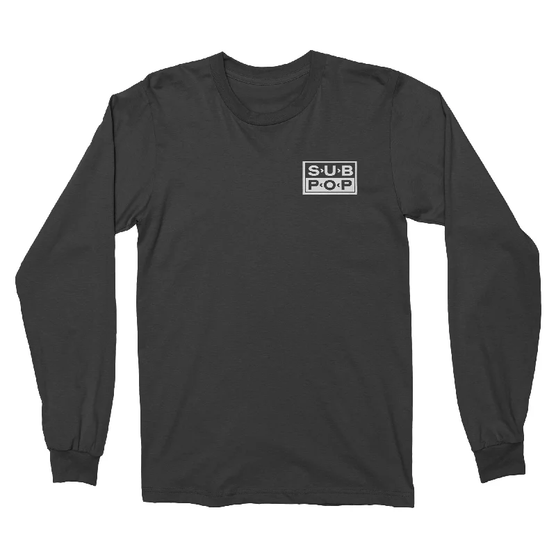 Sub Pop Record Co. Black Long Sleeve T-Shirt Masculine Men's Thick