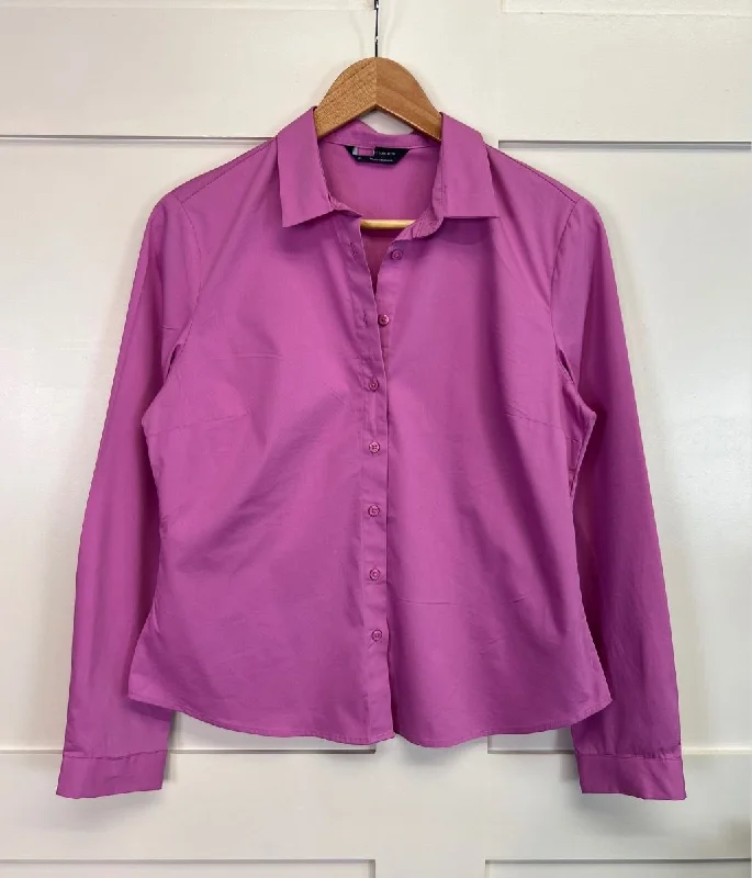 Pink Cotton Rich Fitted Shirt Relaxed Men's Beach