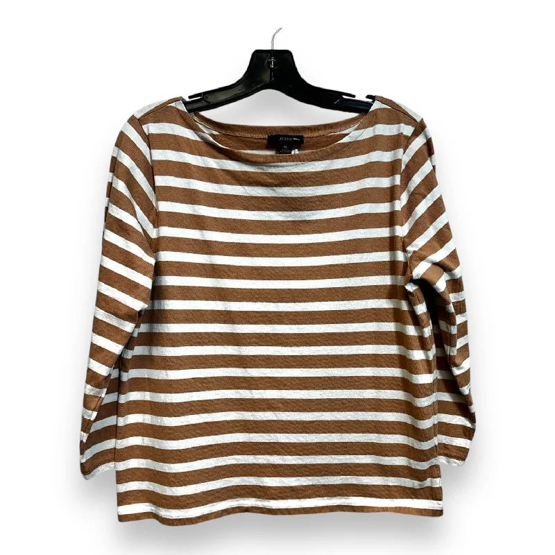 Top Long Sleeve By J. Crew In Striped Pattern, Size: M Sleek Men's Metallic